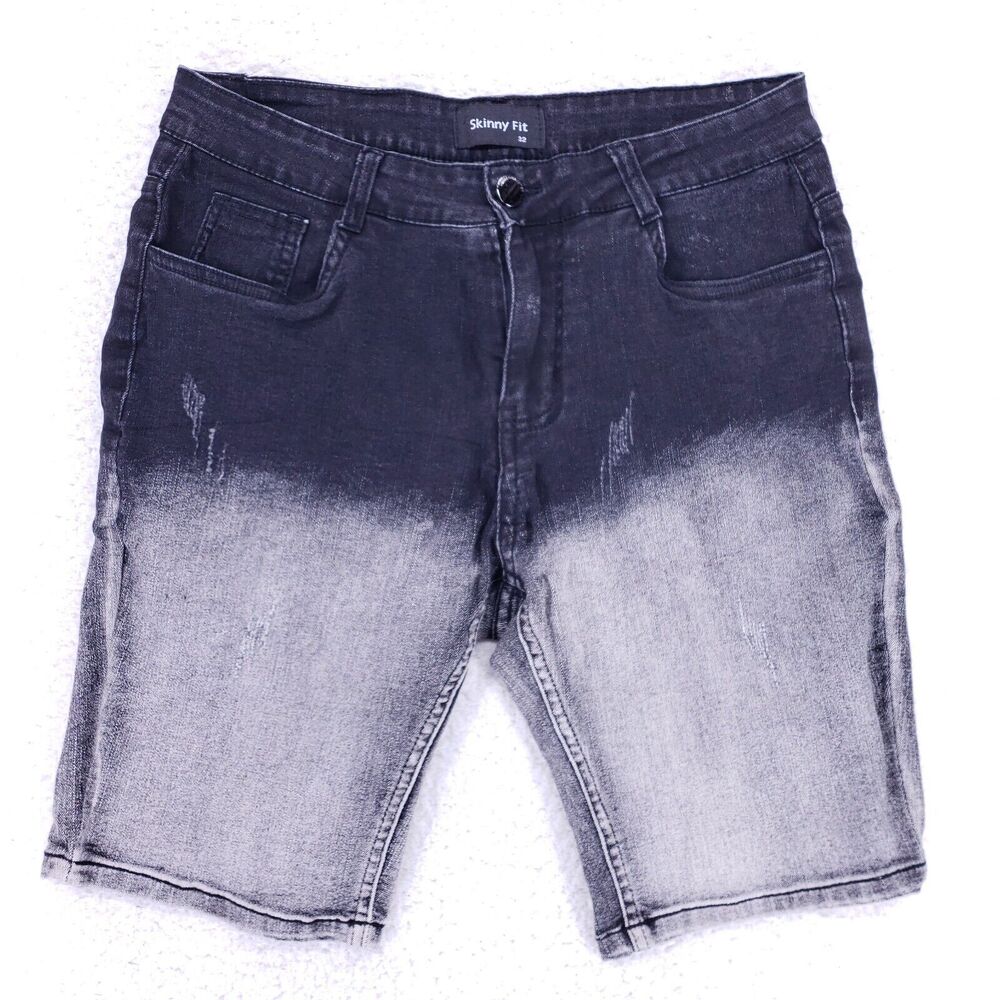 Collection Jean Shorts Denim Cotton Mens SZ 32 Black Straight VTG Baggy 90s Y2K